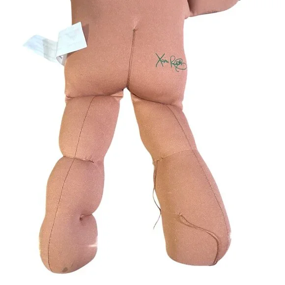 Vintage 2004 Cabbage Patch Kids 18" Doll With Black Yarn Hair Brown Eyes & Strip - Picture 9 of 10